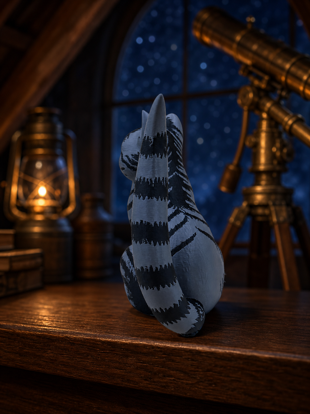 Moonstripe Kitten – Freistehende Kätzchen-Figur FehnFactory