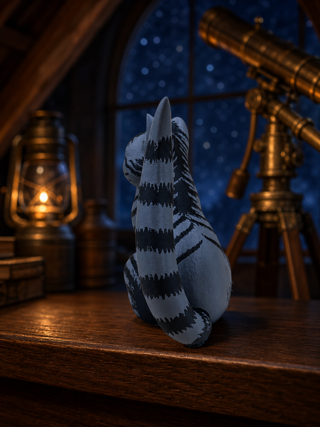 Moonstripe Kitten – Freistehende Kätzchen-Figur FehnFactory