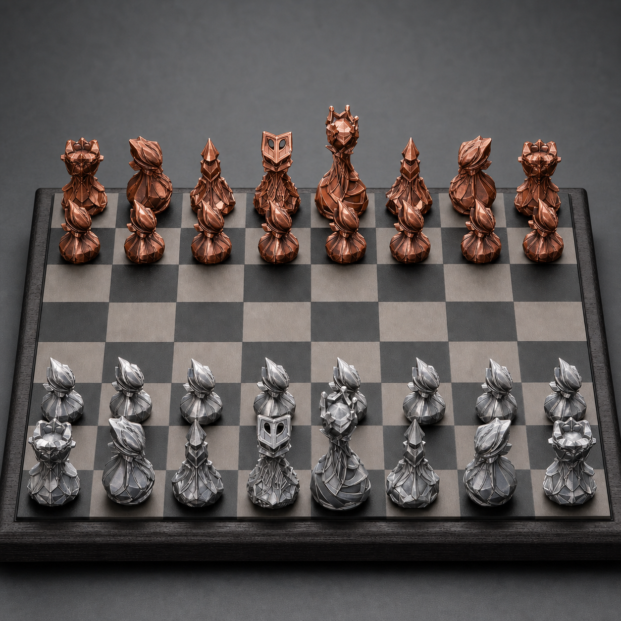 Modernes abstraktes Schach – 32 handbemalte PLA-Figuren FehnFactory