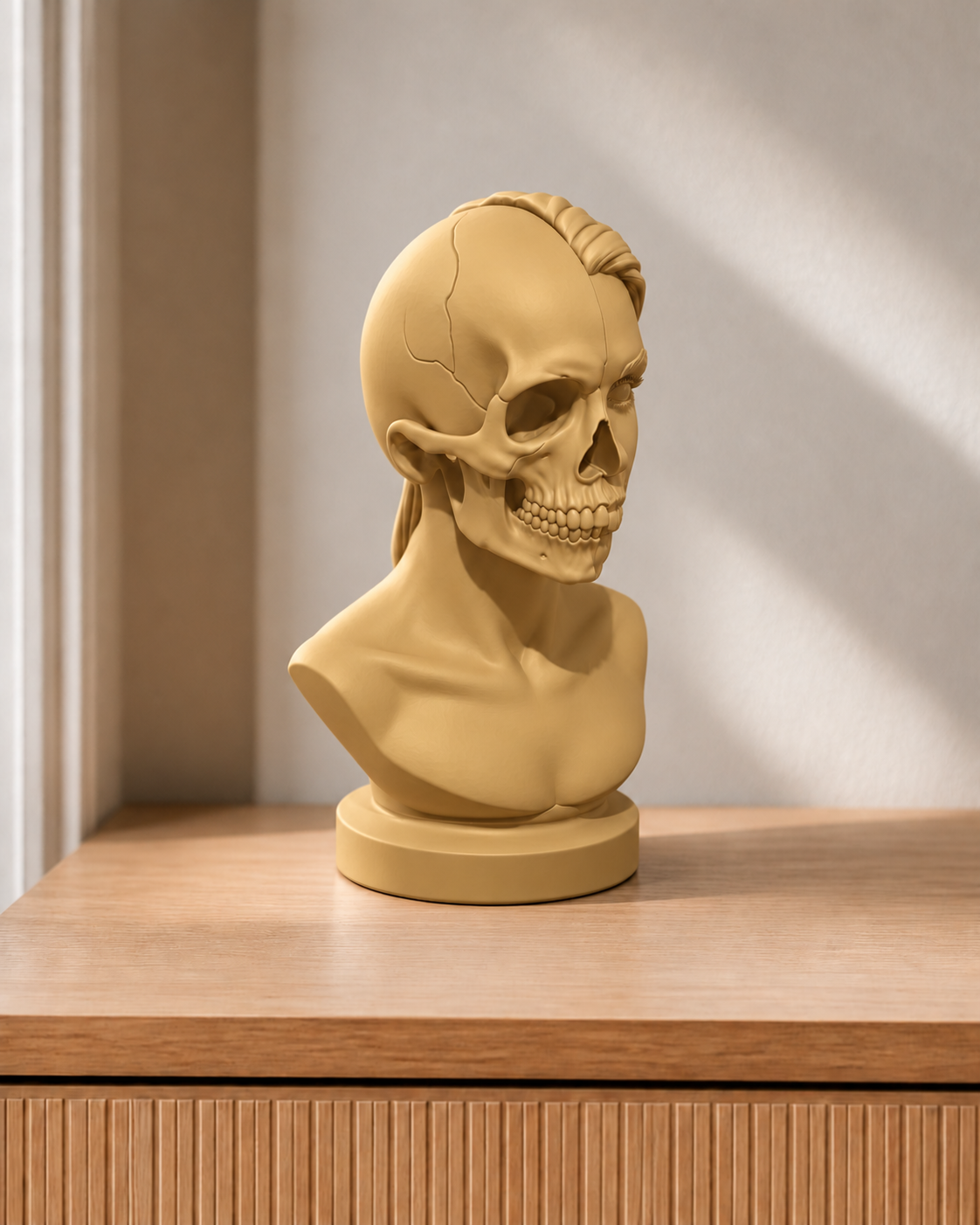 Totenkopf-Büste Frau – 07_gold print