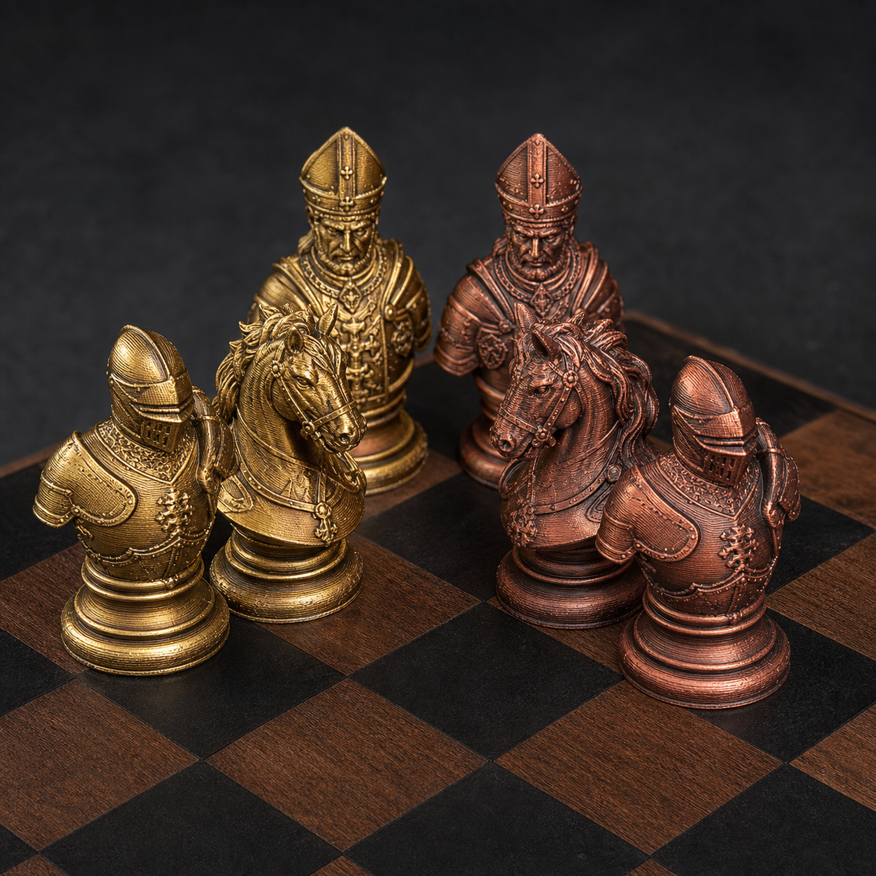 Mittelalter-Schach – 32 handbemalte PLA-Figuren FehnFactory