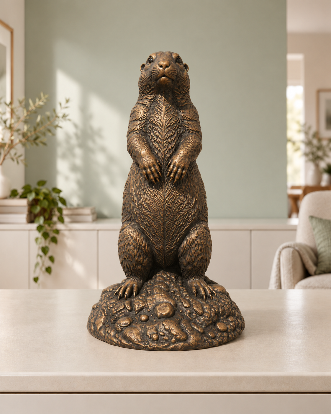 Präriehund – 08 handbemalt bronze