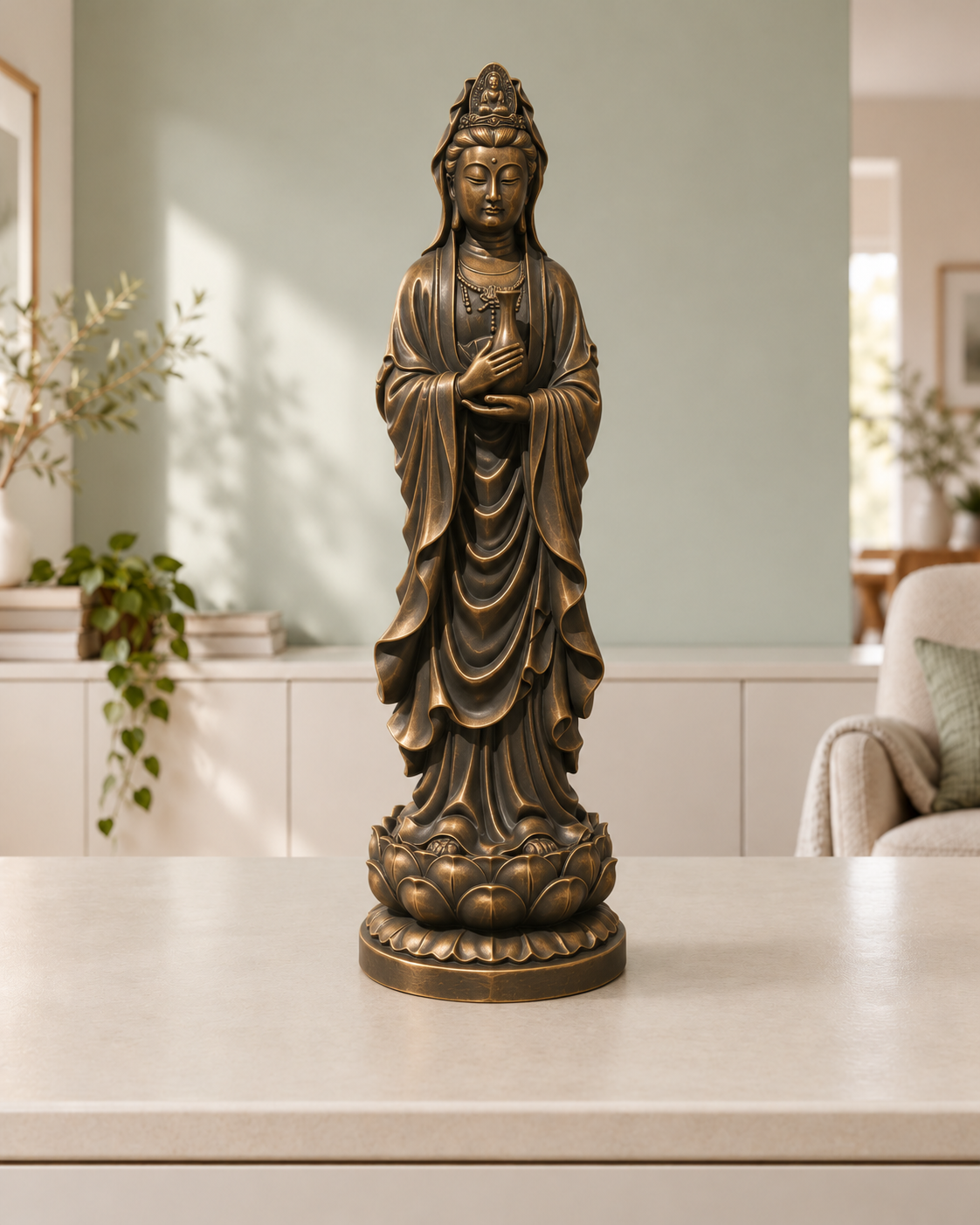 Guanyin – 08 handbemalt bronze