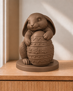 Hase mit Ei – Hasenfigur – 08 handbemalt bronze