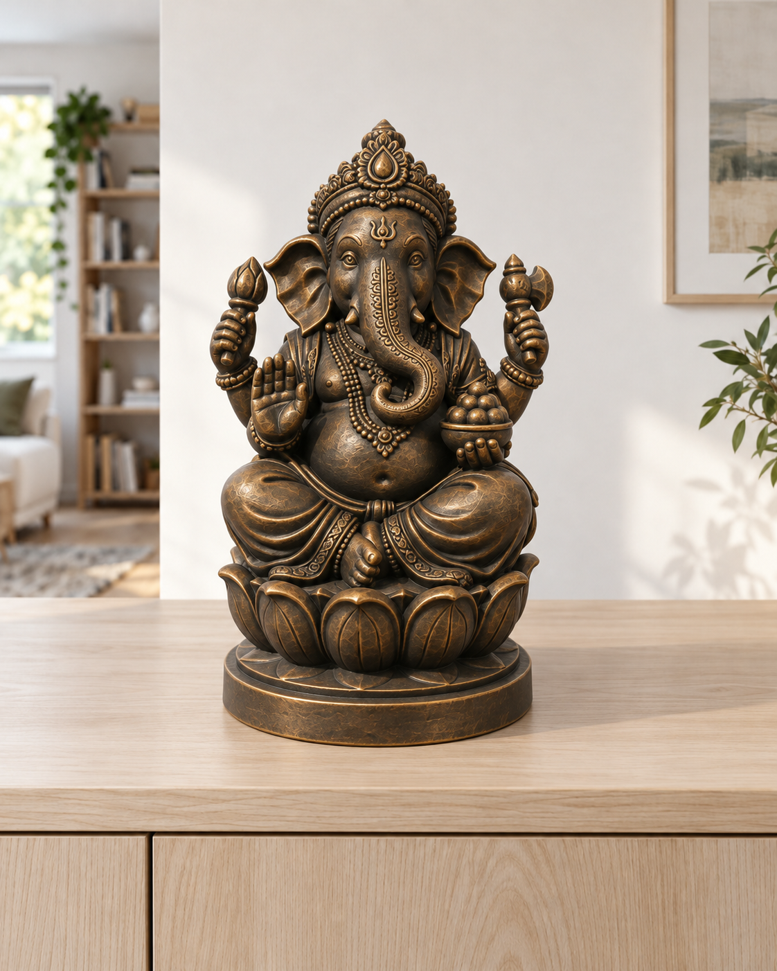 Ganesha – 08 handbemalt bronze