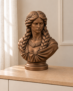 Freya – nordische Büste – 08 handbemalt bronze