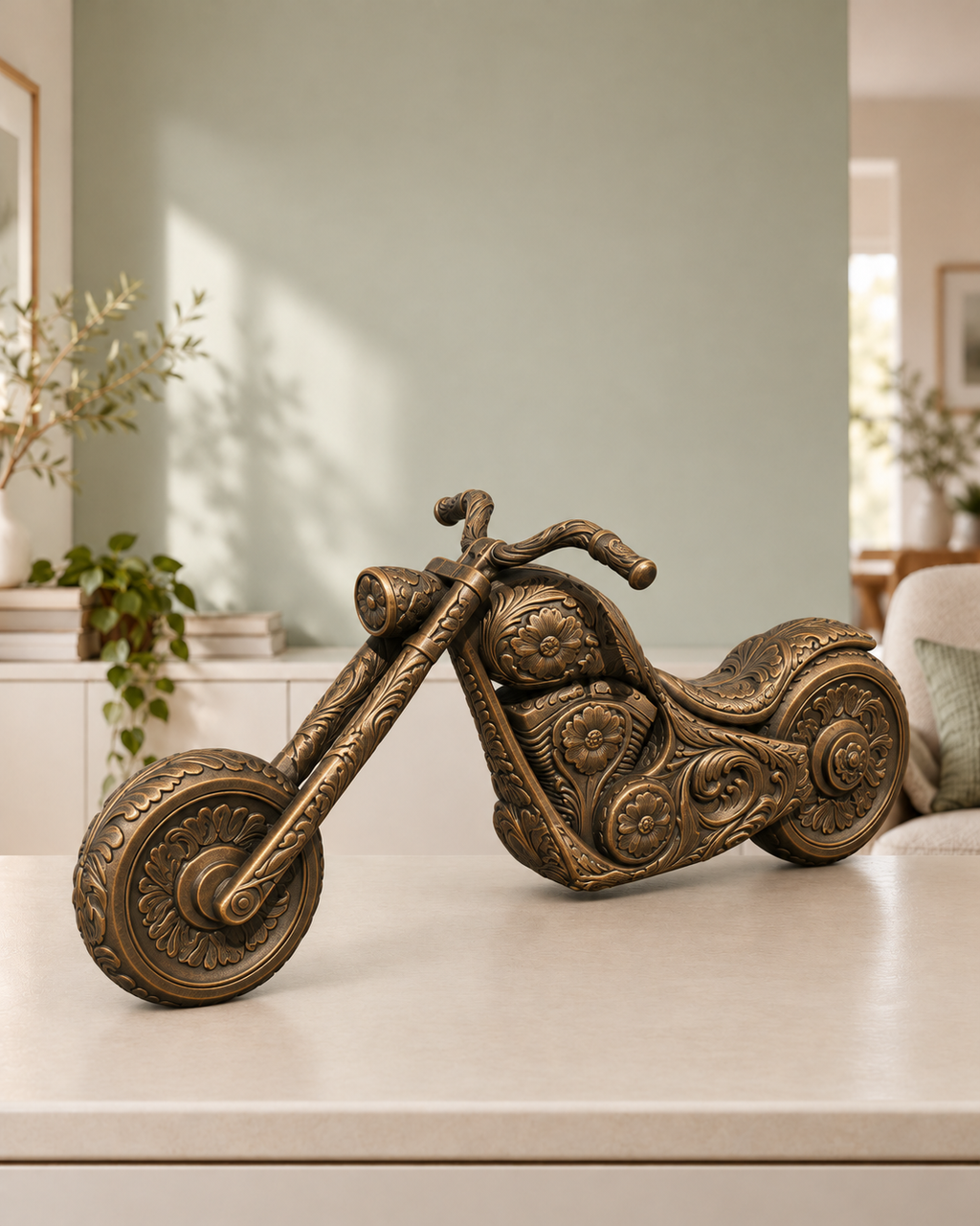 Chopper-Motorrad – 08 handbemalt bronze