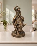 Rodeo-Bullenreiter - 08-handbemalt-bronze