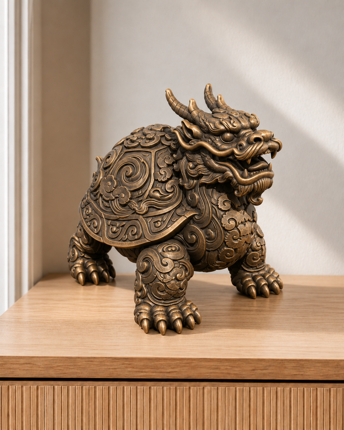 Drachenschildkröte – 08 handbemalt bronze