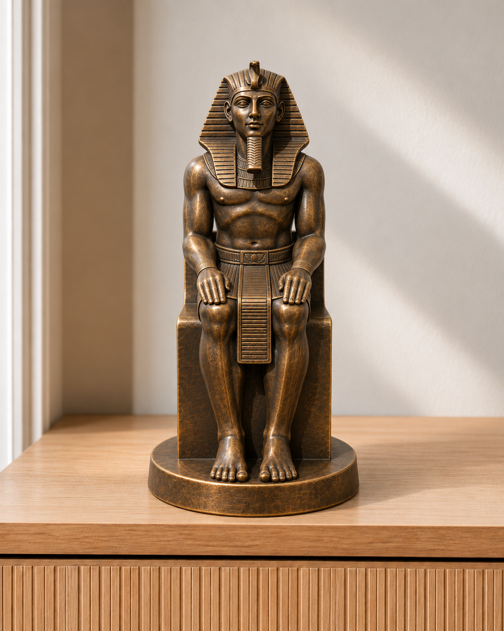 Pharao auf Thron – 08 handbemalt bronze