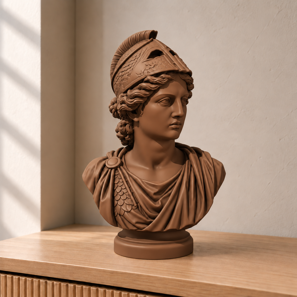 Athene – antike Büste – 08 handbemalt bronze