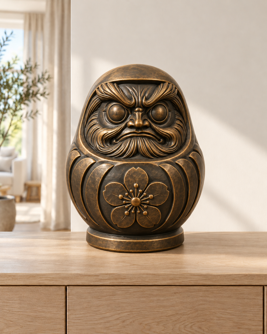 Daruma – 08-handbemalt-bronze