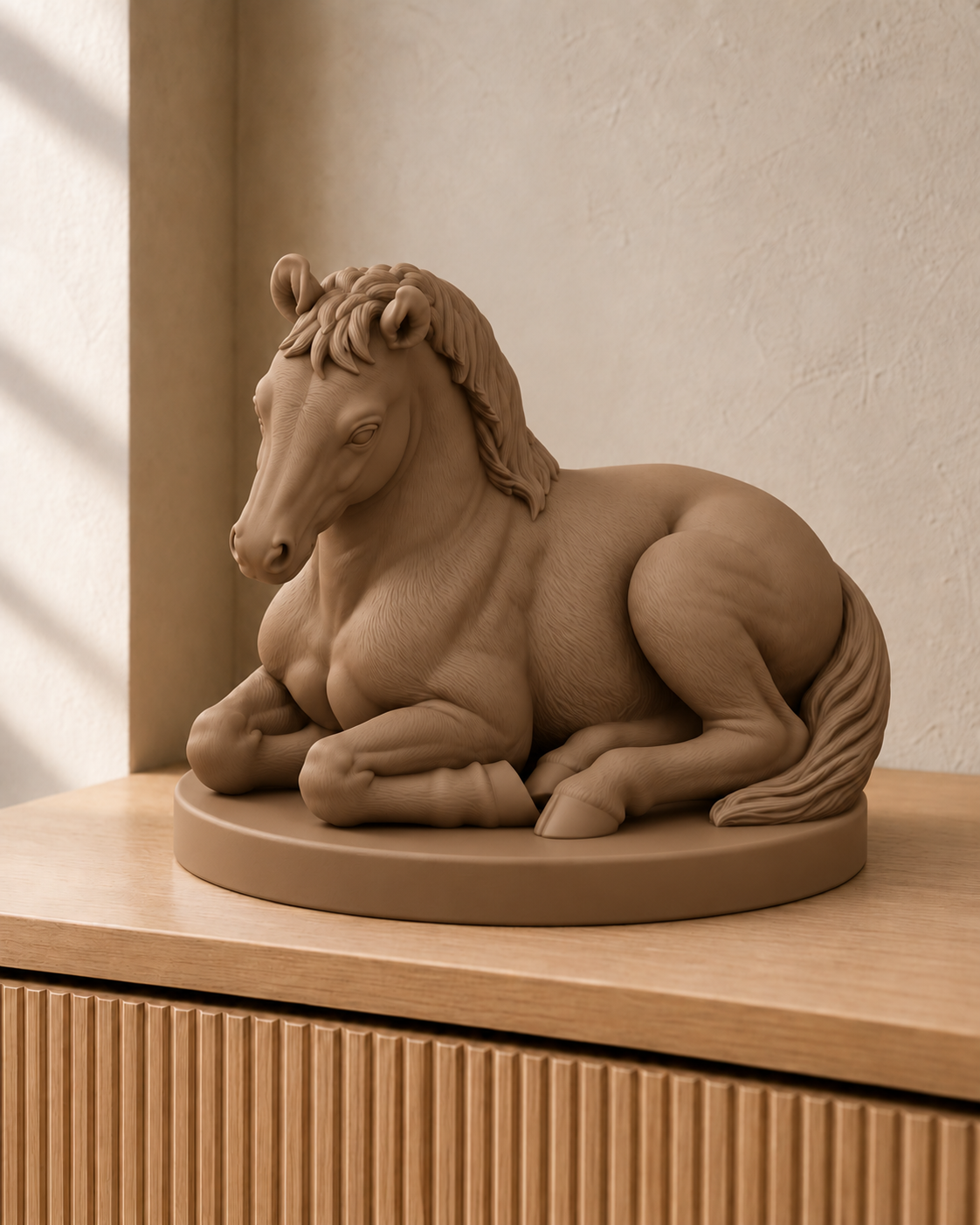 Fohlen liegend – Pferdefigur – 08 handbemalt bronze