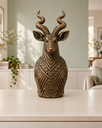 Kudu-Büste – 08 handbemalt bronze