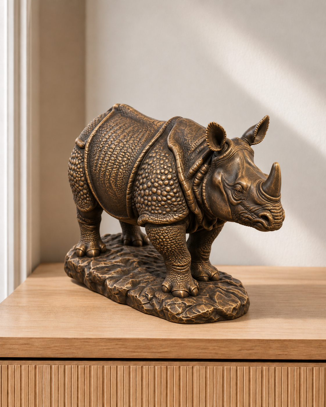 Panzernashorn – 08 handbemalt bronze
