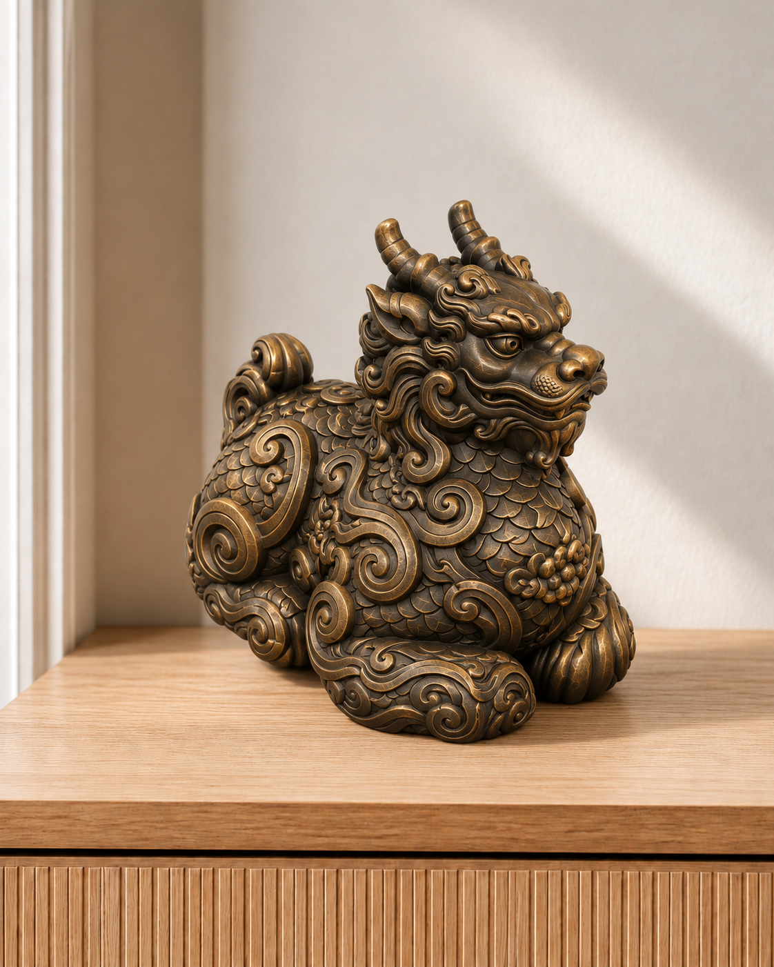 Qilin – 08 handbemalt bronze
