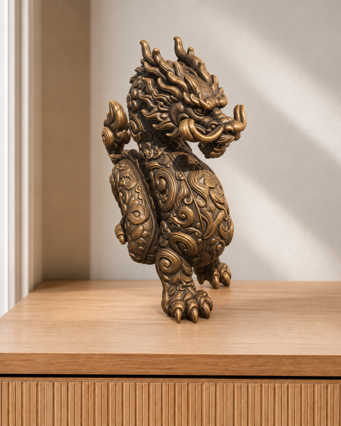 Chinesischer Drache – 08 handbemalt bronze