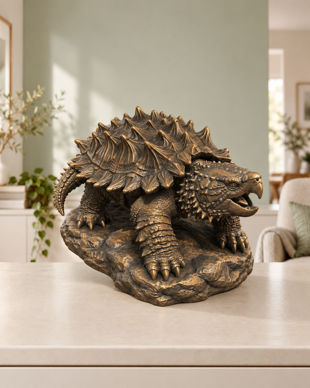 Geierschildkröte – 08 handbemalt bronze