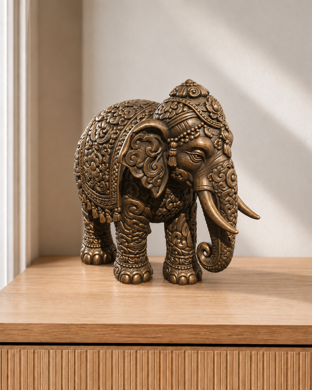 Thai-Elefant – 08 handbemalt bronze
