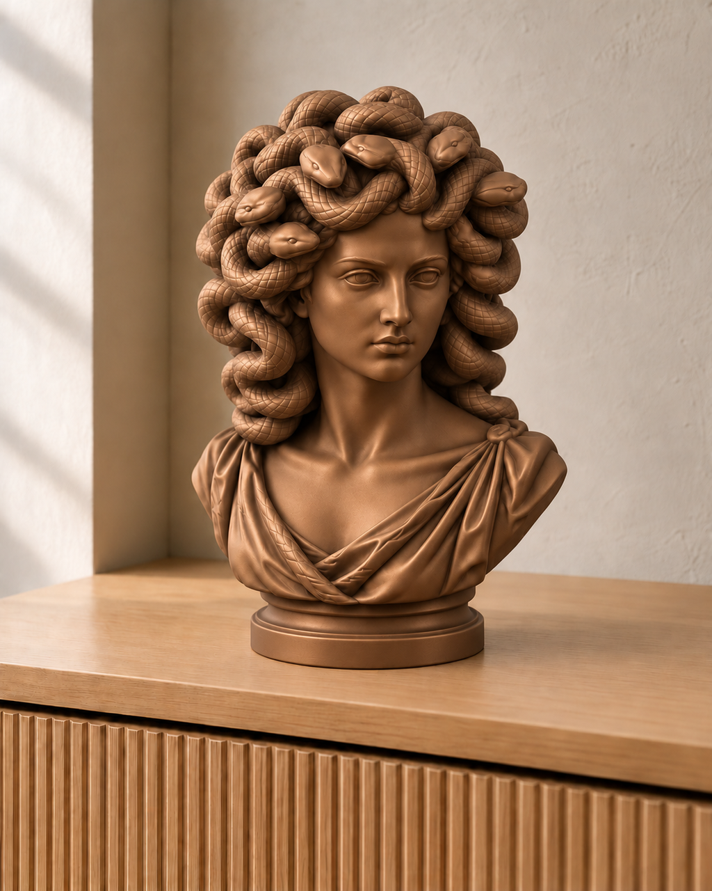 Medusa – antike Büste – 08 handbemalt bronze