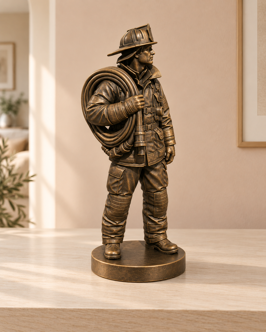 Feuerwehrmann New York – Bronze – handbemalt