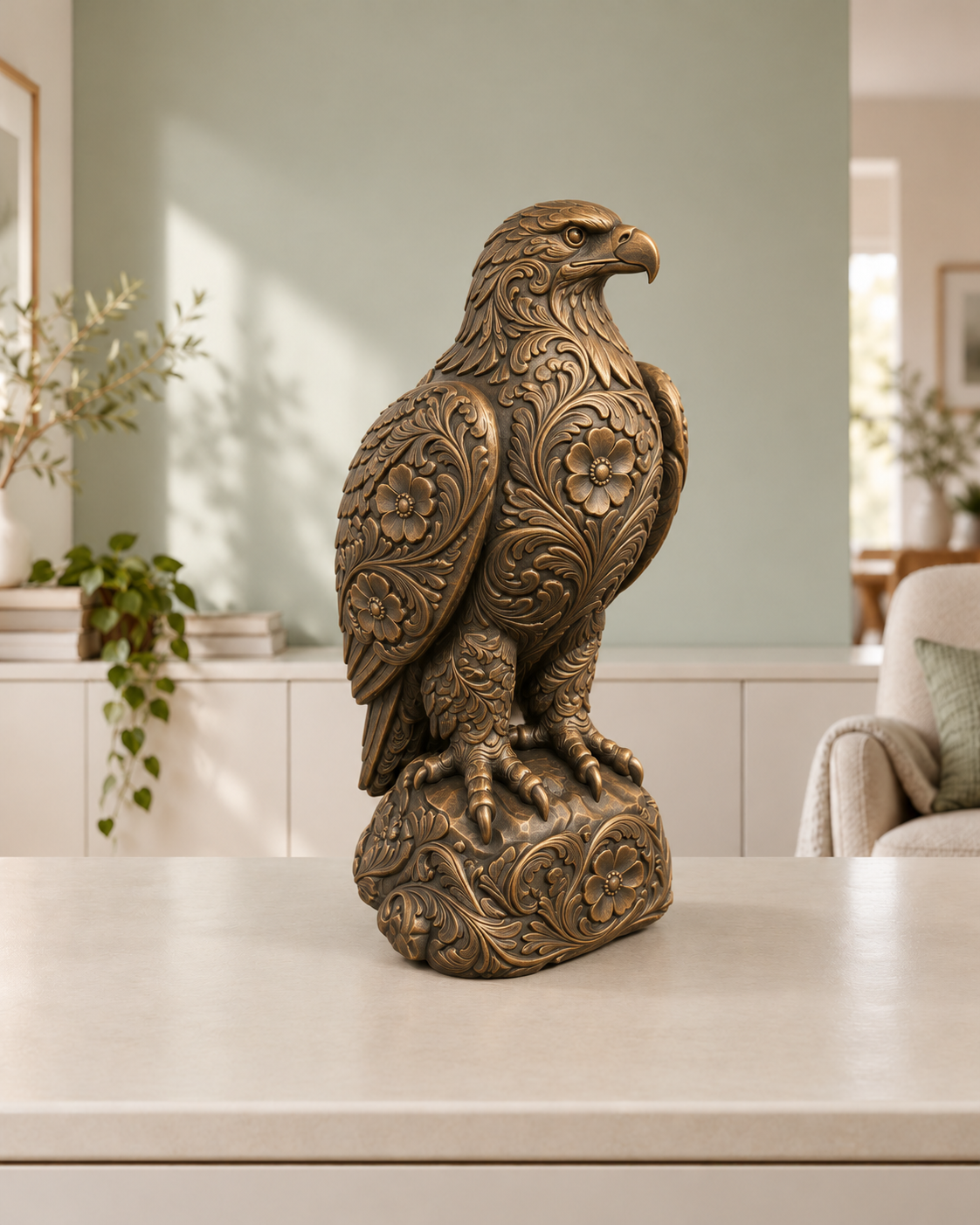 Weißkopfseeadler sitzend – 08 handbemalt bronze