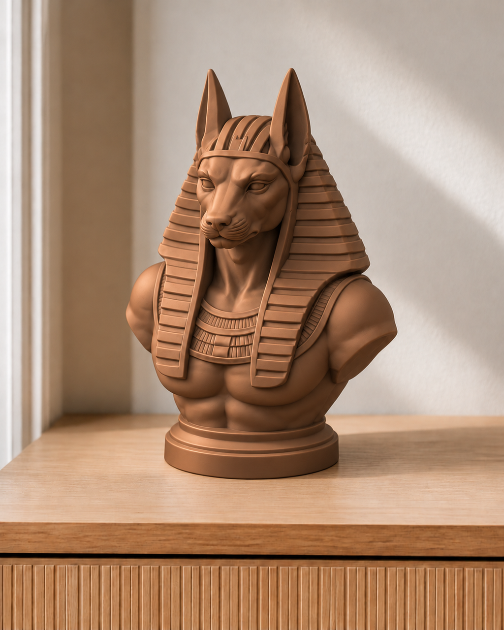 Anubis – ägyptische Büste – 08 handbemalt bronze