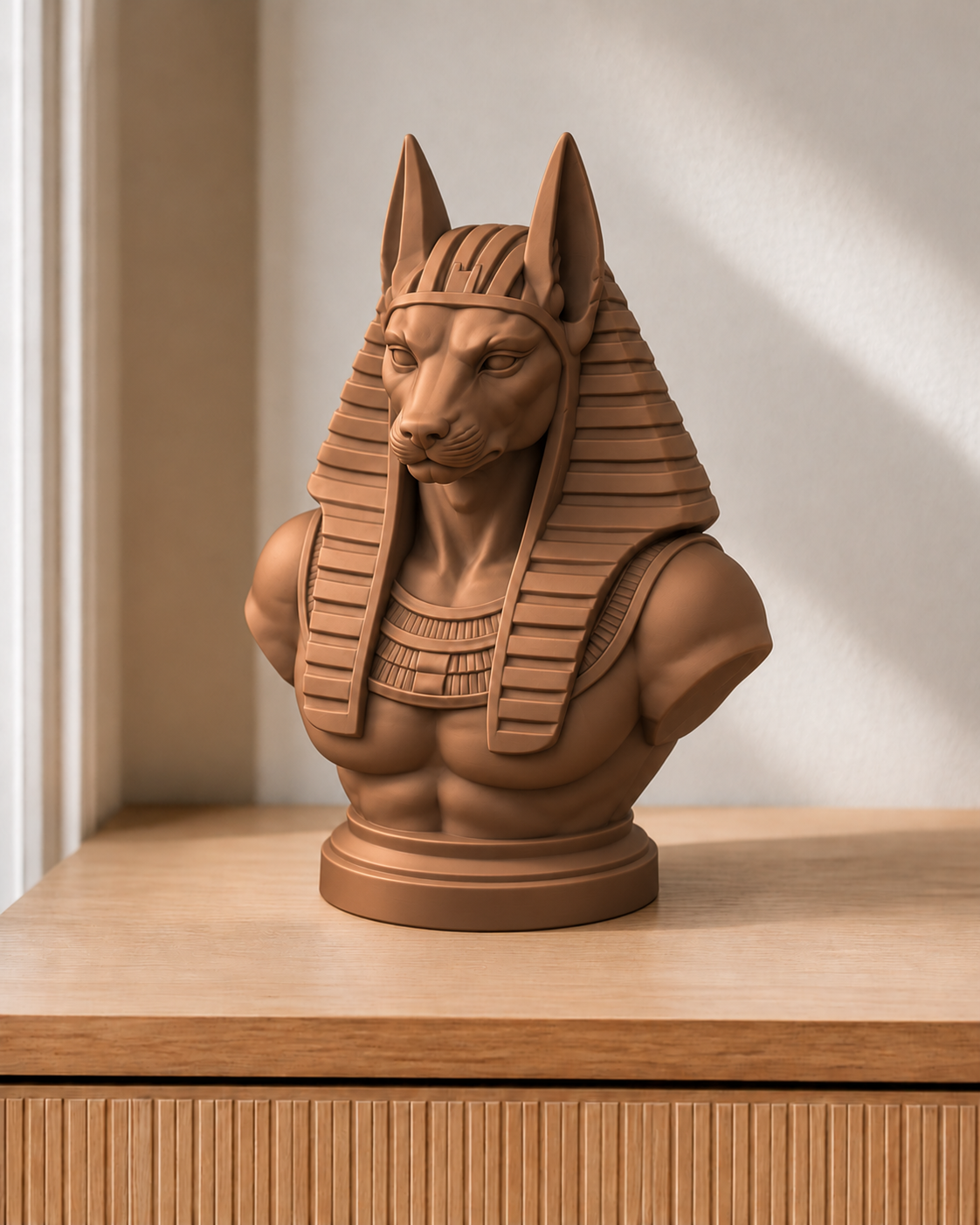 Anubis – ägyptische Büste – 08 handbemalt bronze
