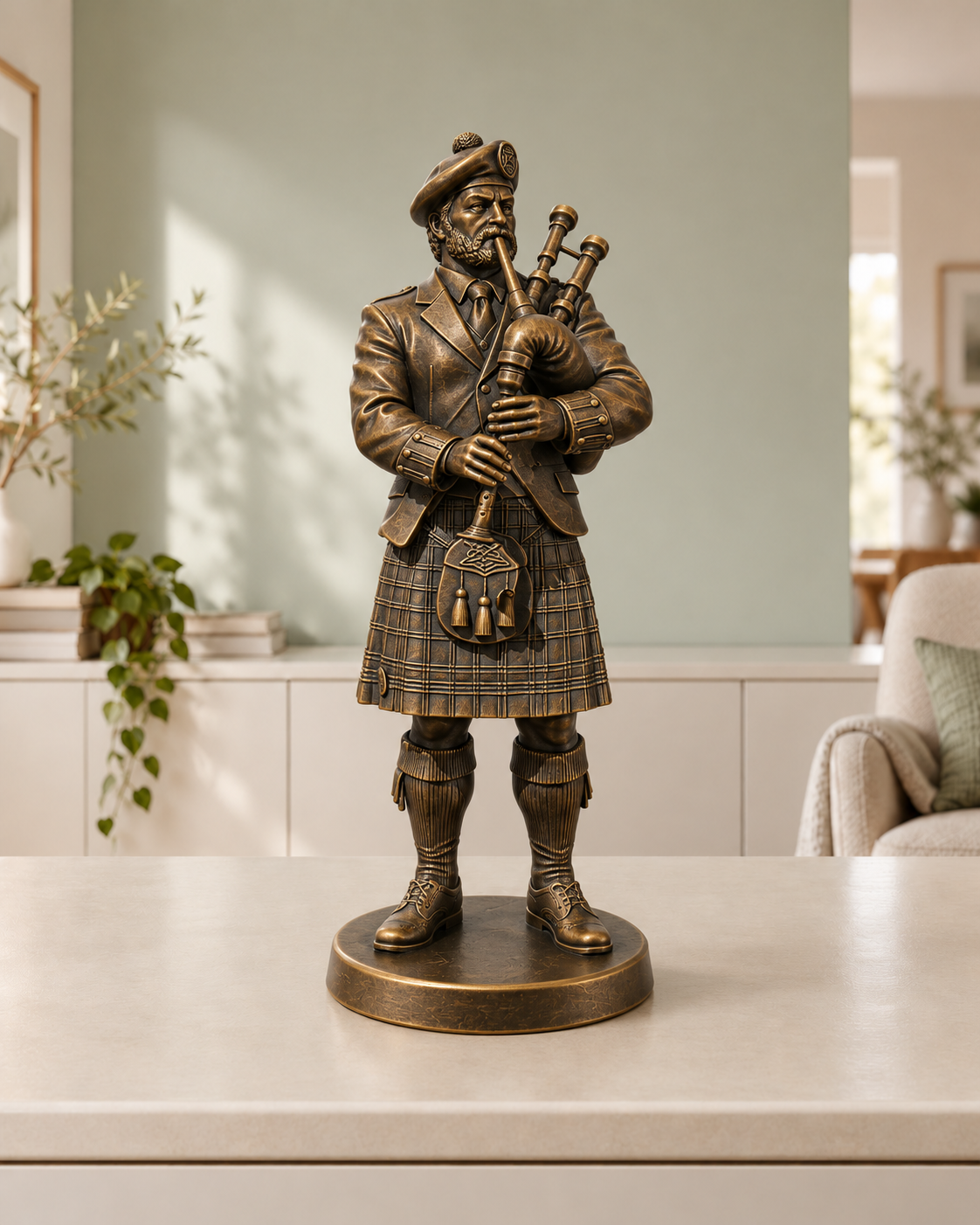 Dudelsackspieler – 08 handbemalt bronze