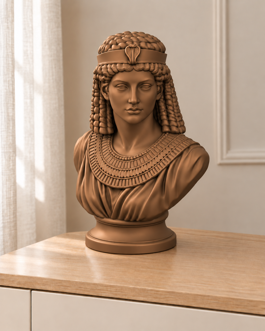 Kleopatra – ägyptische Büste – 08 handbemalt bronze