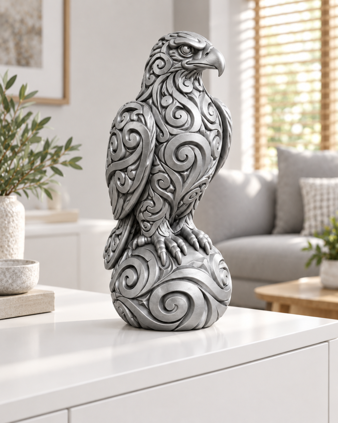 Adler Ornament - Silber gedruckt Wohnzimmer