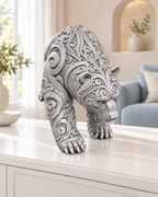 Bär Ornament - Silber gedruckt Wohnzimmer