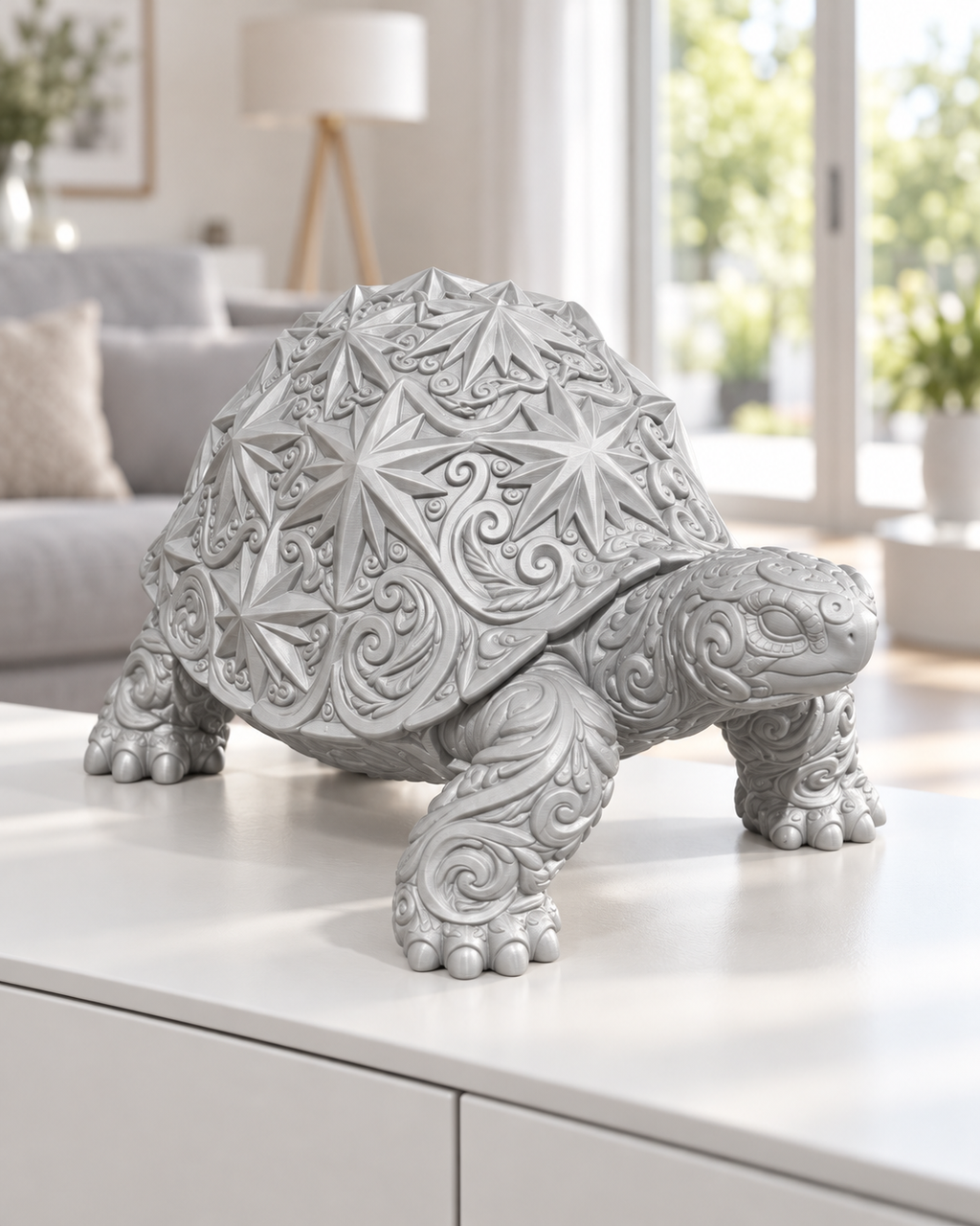 Sternschildkröte Ornament - Silber gedruckt Wohnzimmer