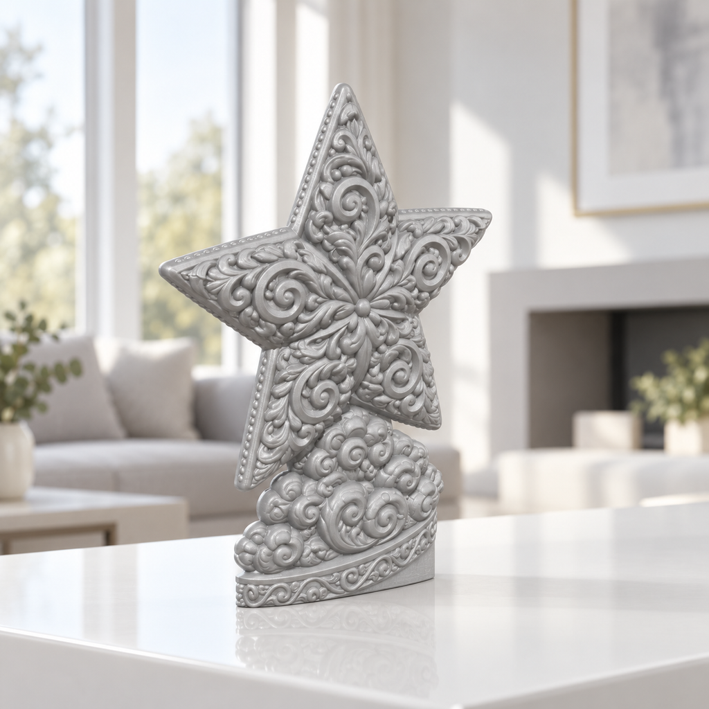Stern von Bethlehem Ornament - Silber gedruckt Wohnzimmer