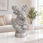 Rentierbüste Ornament - Silber gedruckt Wohnzimmer