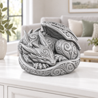 Schlafender Drache Ornament - Silber gedruckt Wohnzimmer