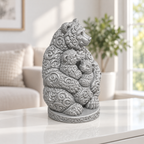 Bär mit zwei Jungen Ornament - Silber gedruckt Wohnzimmer