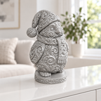 Pinguin mit Mütze Ornament - Silber gedruckt Wohnzimmer