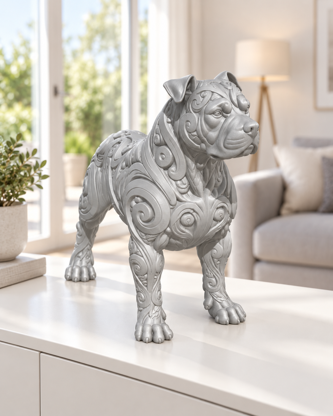 Staffordshire Ornament - Silber gedruckt Wohnzimmer
