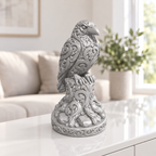 Rabe auf Baumstumpf Ornament - Silber gedruckt Wohnzimmer