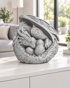 Drachenmutter mit Eiern Ornament - Silber gedruckt Wohnzimmer