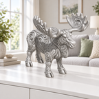 Elch Ornament - Silber gedruckt Wohnzimmer