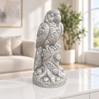 Ara auf Baumstumpf Ornament - Silber gedruckt Wohnzimmer