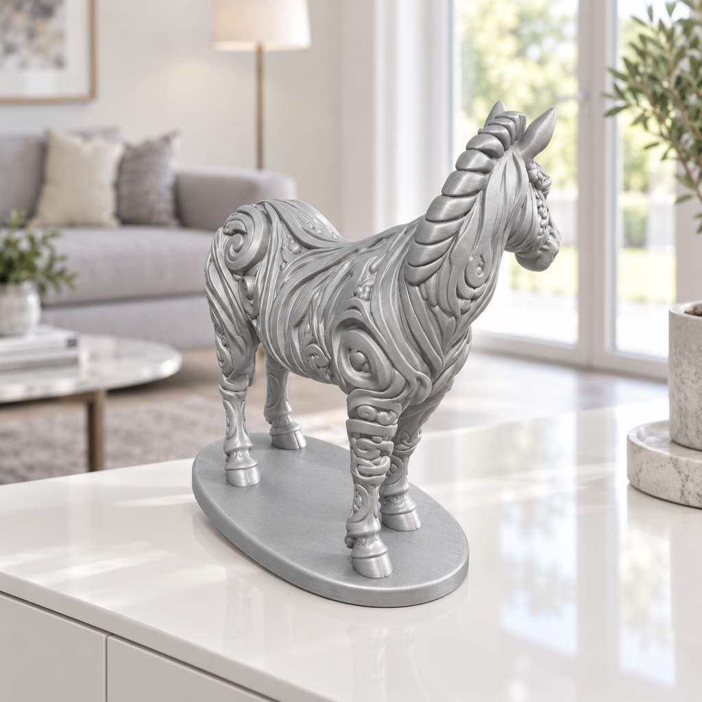 Zebra Ornament - Silber gedruckt Wohnzimmer