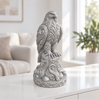 Wanderfalke auf Stamm Ornament - Silber gedruckt Wohnzimmer