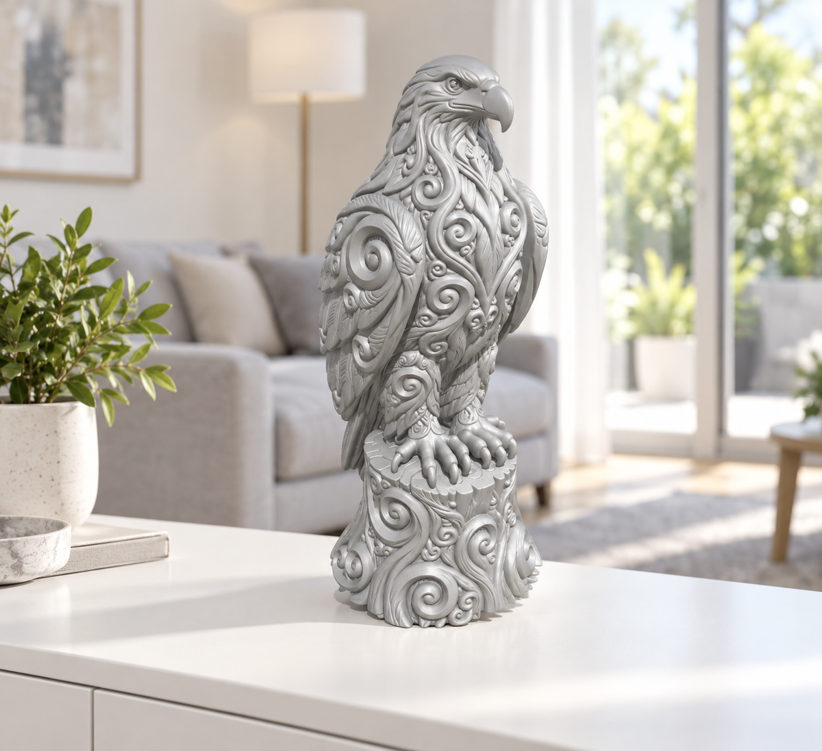 Weißkopfseeadler Ornament - Silber gedruckt Wohnzimmer