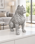 Pitbull Ornament - Silber gedruckt Wohnzimmer