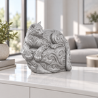 Puma auf Felsvorsprung Ornament - Silber gedruckt Wohnzimmer