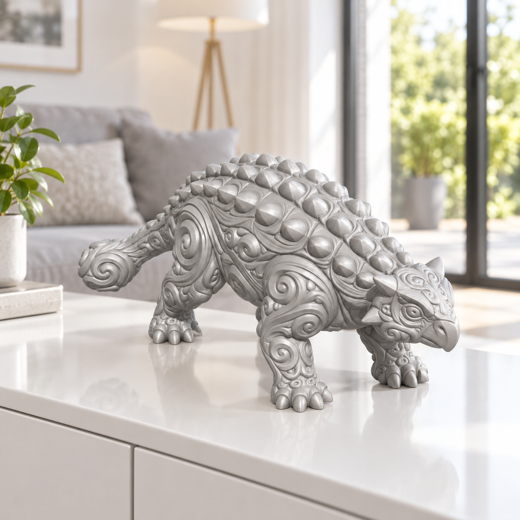 Ankylosaurus Ornament - Silber gedruckt Wohnzimmer