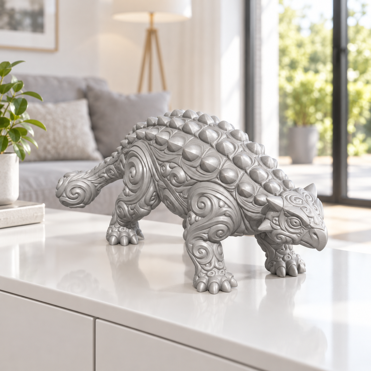 Ankylosaurus Ornament - Silber gedruckt Wohnzimmer